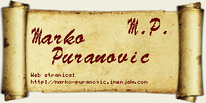 Marko Puranović vizit kartica